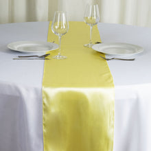 12 Inch x 108 Inch Yellow Satin Table Runner#whtbkgd