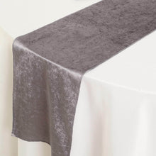 12 Inch x 108 Inch Charcoal Gray Colored Premium Velvet Table Runner 