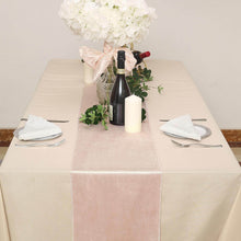 Premium Velvet Table Runner Blush & Rose Gold 12 Inch x 108 Inch 