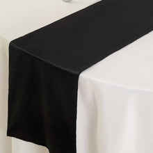 12 Inch x 108 Inch Black Colored Premium Velvet Table Runner 
