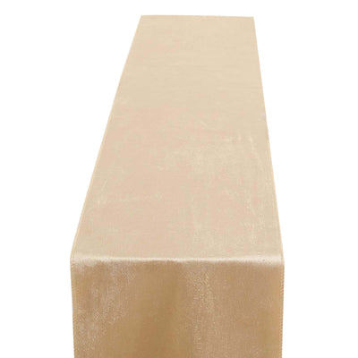 Gold table runner on a plain surface