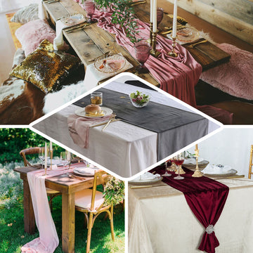 Enhance Your Wedding Table Decor with the Royal Blue Premium Velvet Table Runner
