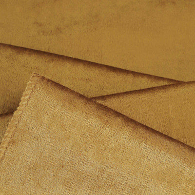 Golden velvet fabric with a soft texture and rich color.