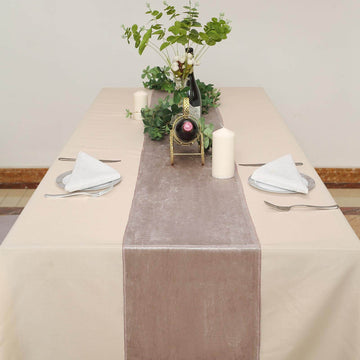 Elevate Your Table Decor with the Mauve Velvet Table Runner