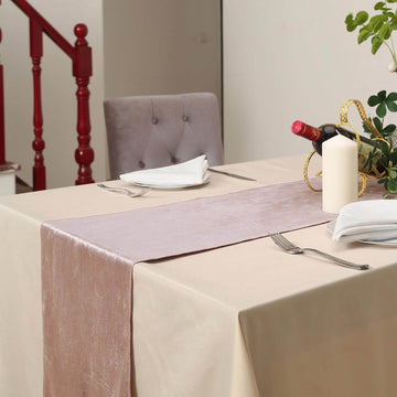 Add a Touch of Luxury with the Mauve Velvet Table Runner
