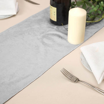 Create a Luxurious Atmosphere with the Silver Velvet Table Runner