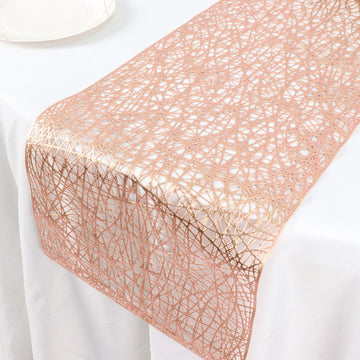 Elevate Your Table Setting with the Metallic Rose Gold Reversible Tabletop Runner