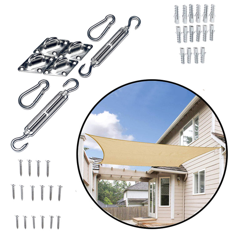 Rectangle Sun Shade Sail Hardware Kit in Stainless Steel