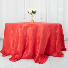 132inch Red Accordion Crinkle Taffeta Seamless Round Tablecloth