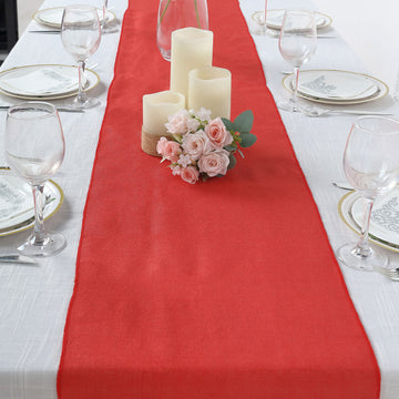 Add a Touch of Boho Chic with the Red Rustic Faux Jute Linen Table Runner