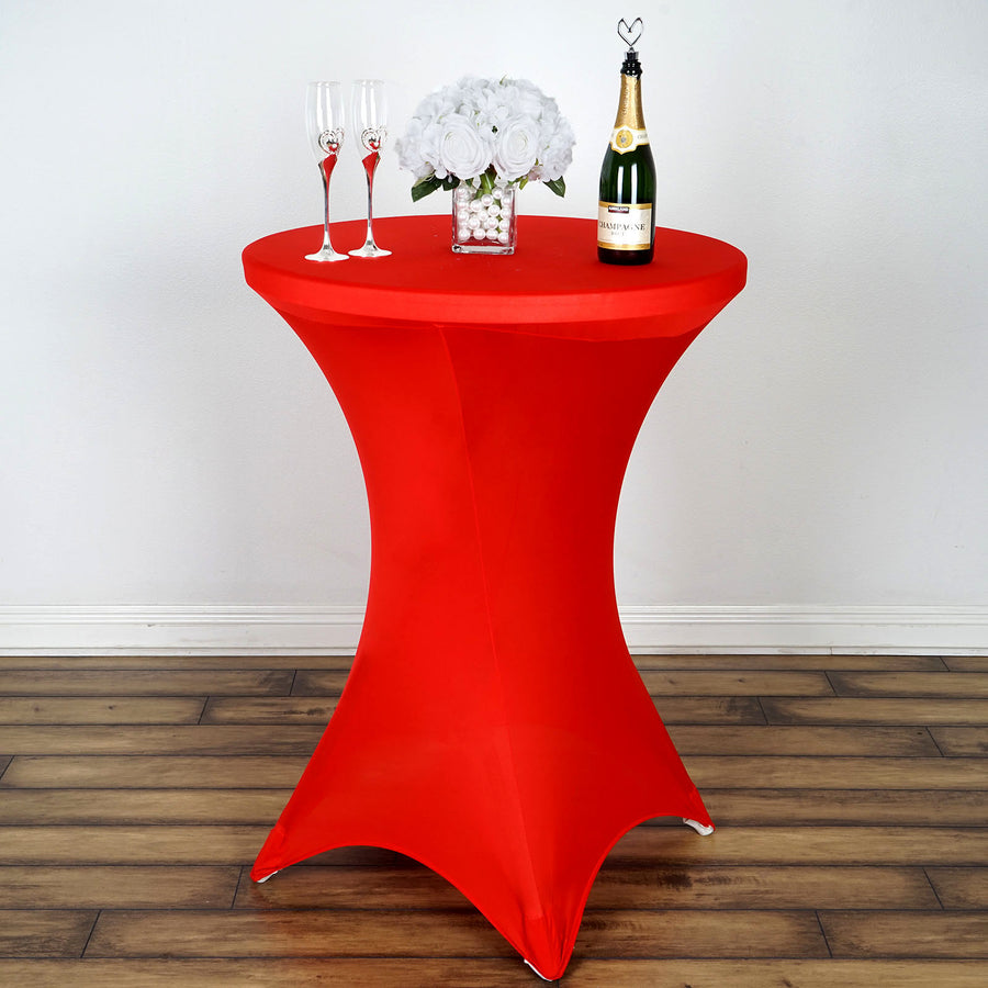 Cocktail Spandex Table Cover In Red