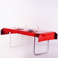 Red 40x90 Inch Metallic Foil Rectangle Tablecloth