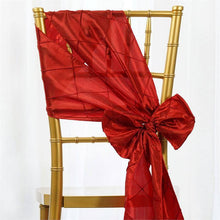 5 PCS | 7 Inch x 106 Inch | Red Pintuck Chair Sash | eFavorMart#whtbkgd