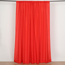2 Pack Red Polyester Divider Backdrop Curtains With Rod Pockets, Event Drapery Panels 130GSM - 10ft