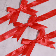 10 Inch Red Satin Decor For Gold Foil Lining With Ribbon Bows & Gift Favors
