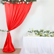 8ftx10ft Red Satin Event Photo Backdrop Curtain Panel, Window Drape With Rod Pocket