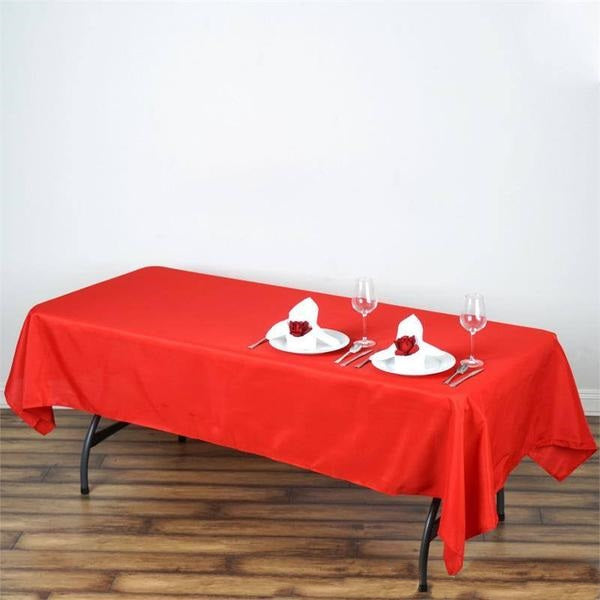 Rectangular 60 Inch x 102 Inch Polyester Tablecloth In Red