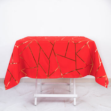 Add a Touch of Elegance with the Red Seamless Polyester Square Tablecloth