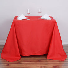 90inch Red Square Polyester Tablecloth
