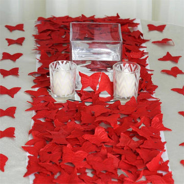 Add a Touch of Elegance with Red Silk Butterfly Confetti