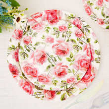 7 Inch Flower Bouquet Design Disposable Dessert Salad Paper Plates 25 Pack 300 GSM