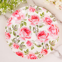 9 Inch Flower Bouquet Design Disposable Dessert Salad Paper Plates 25 Pack 300 GSM