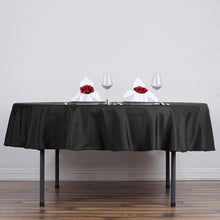 Tablecloth 70 Inch In Black Polyester Linen Round