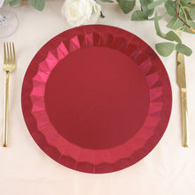Paper 12 Inch 400 GSM Burgundy Geometric Prism Rim Round Charger Plate