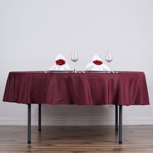 Polyester Linen Round Tablecloth 70 Inch In Burgundy