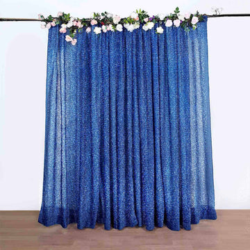 Add a Touch of Elegance with the Royal Blue Metallic Shimmer Tinsel Photo Backdrop Curtain