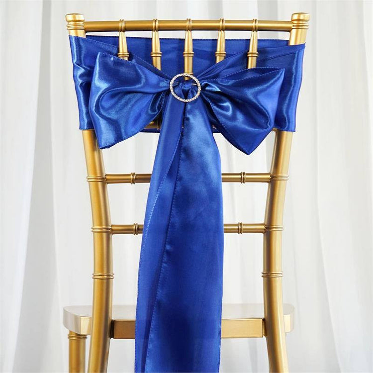 5 pack - 6"x106" Royal Blue Satin Chair Sashes