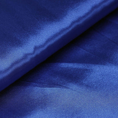 Sleek royal blue satin fabric showcasing smooth texture and sheen.