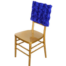 Chiavari 16 Inch Royal Blue Satin Rosette Chair Caps Back Covers