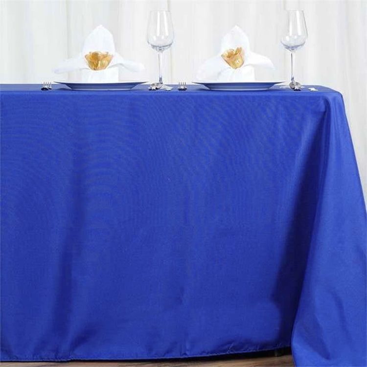 Royal Blue 72 Inch x 120 Inch Polyester Rectangle Tablecloth