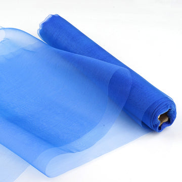 Royal Blue Sheer Chiffon Fabric Bolt, DIY Voile Drapery Fabric 12"x10yd