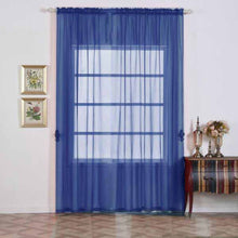 Window Treatment Panels With Rod Pocket 2 In Royal Blue Sheer Organza 52 Inch x 108 Inch