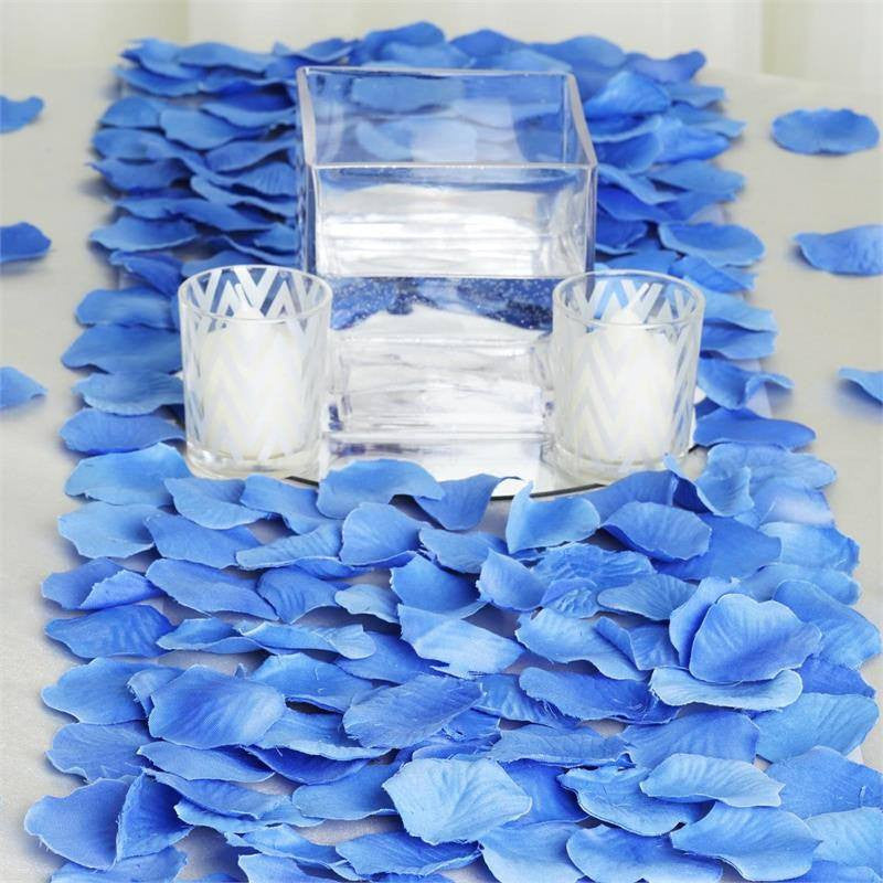 500 Pack | Royal Blue Silk Rose Petals Table Confetti or Floor Scatters