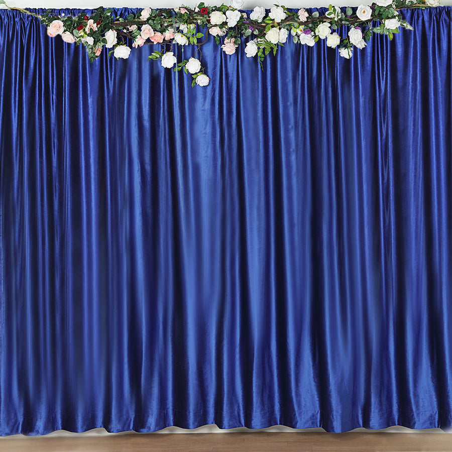 8 Feet Royal Blue Velvet Backdrop Stand Curtain Panel Drape