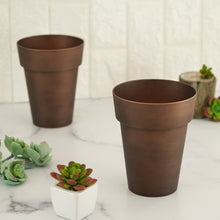 2 Pack Rustic Brown 6 Inch Medium Flower Pots