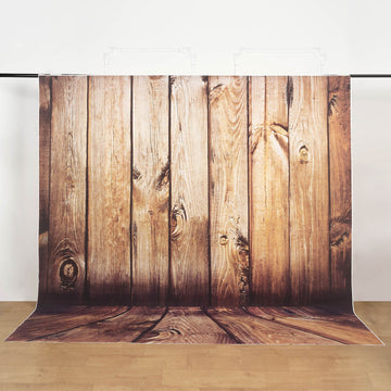 Rustic Vintage Wood Panels Print Vinyl Photography Backdrop 8ftx8ft
