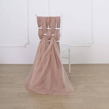 Dusty Rose Chiffon Chair Sashes for Every Occasion