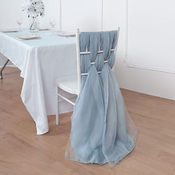 Dusty Blue DIY Premium Designer Chiffon Chair Sashes: The Perfect Addition to Your Event Decor