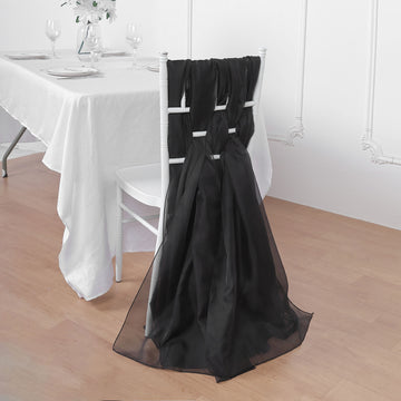 Unleash Your Creativity with Black Chiffon Chair Sashes