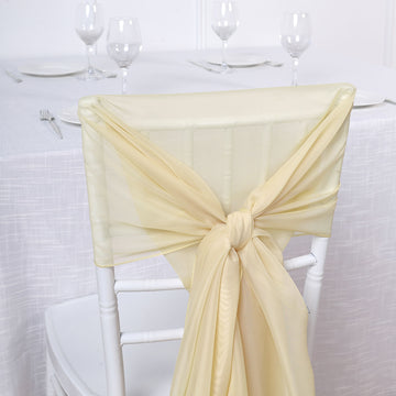 Unleash Your Creativity with Champagne Chiffon Chair Sashes