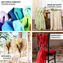22x78 Inch Green Chiffon Chair Sashes 5 Pack For DIY 