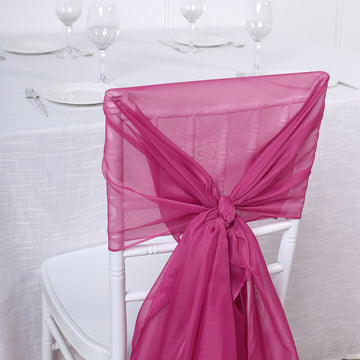Enhance Your Event Decor with Fuchsia DIY Premium Designer Chiffon Chair Sashes