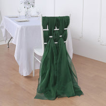Designer Chiffon Chair Sash in Hunter Emerald Green 22 Inch x 78 Inch 5 Pack