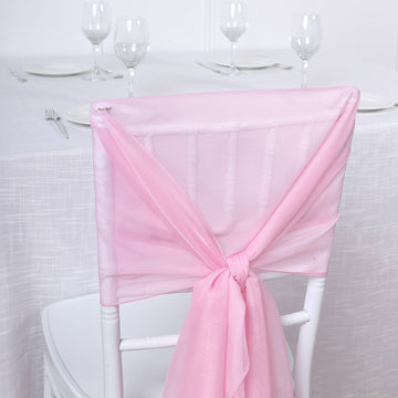 Enhance Your Event Decor with Pink DIY Premium Designer Chiffon Chair Sashes