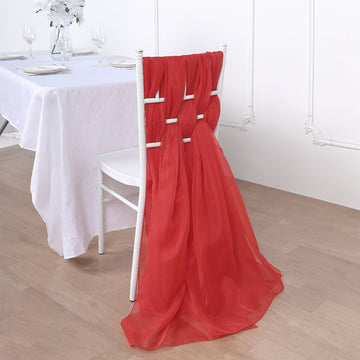 Affordable and High-Quality Red Chiffon Chair Sashes