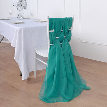 Turquoise DIY Premium Designer Chiffon Chair Sashes for Every Occasion